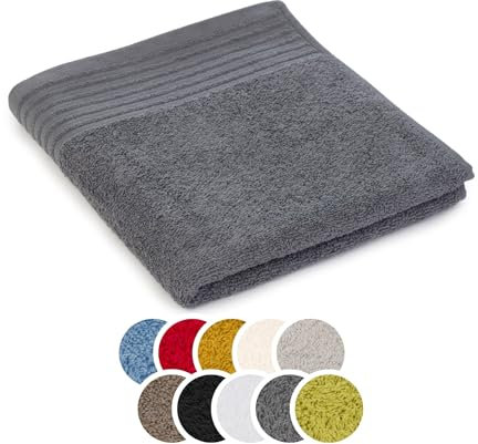 liebling Handtuch Baumwolle, Serie Frankfurt, 400 gr. / m², 50 x 100 cm, 60 Grad, mit hochw. Borte, saugstark, Farbe: anthrazit