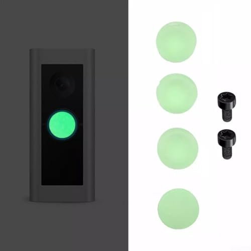 Türklingelknopf – Türklingelknopf Ersatz mit 4 x Türklingeltasten und 2 x Schrauben, Türklingel für Video-Türklingel Pro, 1,9 x 1,9 x 0,8 cm (fluoreszierendes Grün)