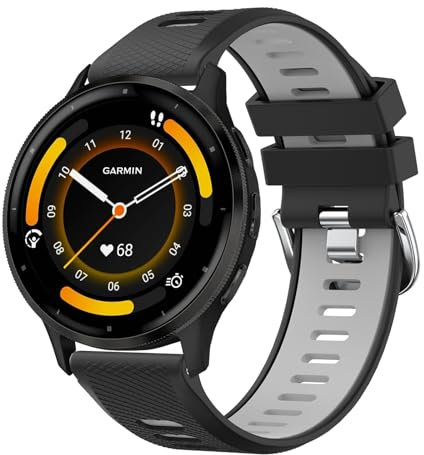 AK für Garmin Venu 3 Armband/Garmin Venu 2 Armband/Garmin Forerunner 255 265 Armband Herren Damen, 22mm Quick Release Silikon Uhrenarmband Sport Ersatzarmbänder für Garmin Vivoactive 4 Armband