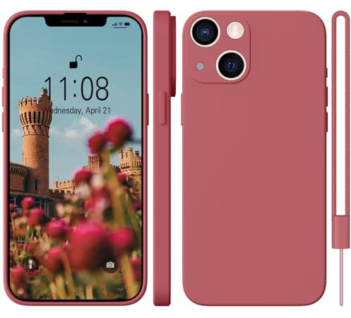 WXX für iPhone 14 Plus Hülle Silikon Case, Handyhülle für iPhone 14 Plus Dünn Slim mit Microfiber, Kratzfeste Rundumschutz Case Hülle für iPhone 14 Plus 6.7'' Rot