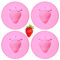 Stampo 3D per fragole fai da te in silicone per biscotti alla frutta, set di quattro stampi in silicone per fragole, fragole, resina epossidica, stampi in silicone per decorazioni fai da te