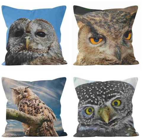 Nimvoya Lin Tapis de Souris Bureau Entier Tapis Souris XXL 40x40cm, Hibou Tapis de Souris One Piece Tapis Souris 3D Décoration de Canapé de Salon 4Pcs