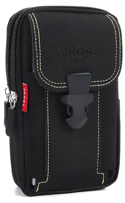 Porta Cellulare Da Cintura, Fondina Cellulare Portacellulare, Universal Holster Mobile Phone, Mobile Custodia Verticale con Clip, Porta Telefono Cintura per Escursionismo, Campeggio (1Pezzi Nero)