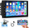 Podofo 2Din Radio de Coche con GPS Navi/WiFi, Pantalla Coche Táctil 7 Pulgadas 2 DIN Bluetooth Android Autoradio, Radio Auto Soporte MirrorLink(Android/iOS)/FM/USB/AUX/Charging + Rückfahrkamera + Mic