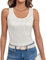 Imily Bela Top Damen Sommer Pailletten Tanktop Slim Fit U-Ausschnitt Ärmellos Elegant Oberteile Sexy Party Bluse Cocktail Club Outfits(Weiß,XL)