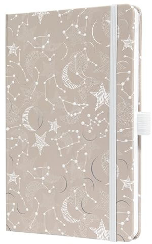 SIGEL J6349 Wochenkalender 2026 ca. A5, beige, weiß, Hardcover, Gummiband, Stiftschlaufe, Einstecktasche, 174 Seiten, vegan, Buchkalender, Terminplaner Taschenkalender Jolie