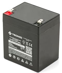 Batería de Plomo Recargable, acumulador de Plomo con Conexiones faston, 12V 5Ah. para SAI, Sistemas de Alarma, Hobbies...