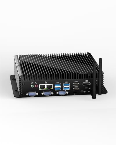 FANPEEC Industriel Mini PC Core i5-1235U 16GB DDR5 RAM 1TB NVME SSD, Triple éCran 4K, 6*DB 9pin COM, 2xRJ45 2.5Gbps Ethernet, Micro PC Industriel Win 11 Pro, WiFi5 BT4.2, Large Pression DC 9V-36V