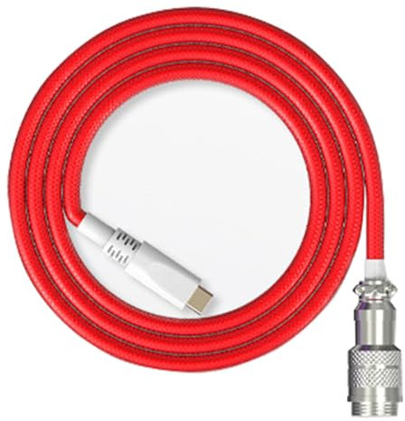 Mllepjdh Cable de teclado en espiral USB C para teclado mecánico de juegos con metal desmontable para teclado aduanero