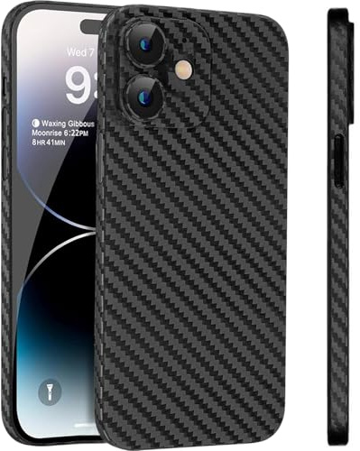 FAOMSEBS for iPhone 12 Case, Carbon Fiber Texture, Ultra Thin Black | Slim Fit, Lightweight Grip, Wireless Charging, Flexible Body and Anti-Fingerprint Finish for Office, Travel and Daily Use