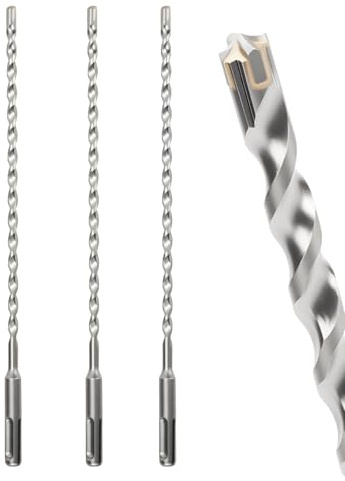 MOXPIFY 7 mm Steinbohrer, 260 mm lang, Hammer-SDS-Bohrer für Stahlbeton, Ziegelwände, SDS-Plus-Schaft (7 mm x 260 mm x 3)