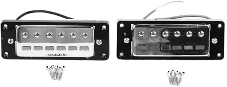 Lot de 2 micros à double bobine pour guitare électrique, micro de basse à 6 cordes en métal haute sensibilité, micro à double bobine avec vis pour guitare basse électrique,