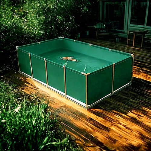 Piscina, telaio in acciaio fuori terra, resistente piscina da giardino all'aperto per famiglie e bambini, facile da montare, con toppa di riparazione, design rettangolare grande