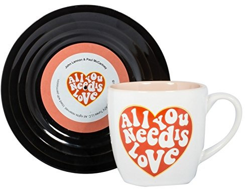 Thumbs Up Lyrical Mug – Conjunto de Regalo de Taza y platillo con Letra de canción All You Need is Love» de John Lennon y Paul Mccartney – Autorizado por Sony/ATV - 1001707