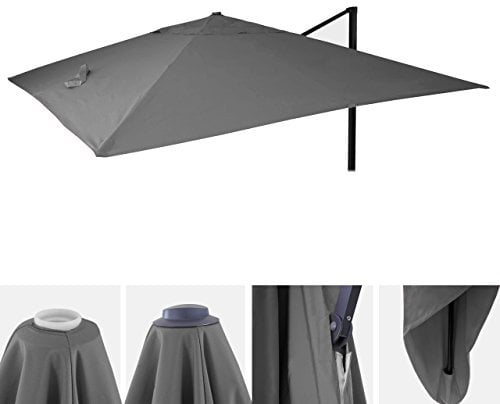 Mendler Toile de Rechange pour Parasol déporté HWC, 3 x 4 m - Anthracite
