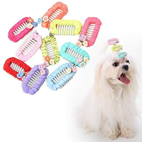 10 Stück Haarklammern Carino Fiore Pet Topknot Lovely Cats Hunden Forcelle Pet Grooming Headwear Pet Accessoires für Haar