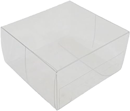 Aurora Store - 50 Scatoline rettangolari in PVC Trasparente 6x6x3 cm portaconfetti bomboniera Astuccio Matrimonio Battesimo Laurea plastica segnaposto