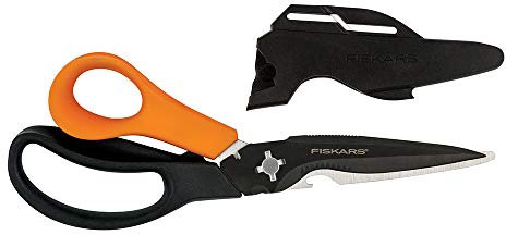 Fiskars Gartenschere, 7-in-1-Gartenschere, Multifunktionswerkzeug mit Scheide, ideal zum Schneiden von Pflanzen, Schneiden von Pflanzentöpfen, Taschen und Draht