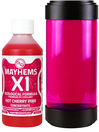 Mayhems - X1 Concentrate PC Coolant - Computer Water Cooling Fluid - Liquid Cooling, Eco Friendly Series, 250 ml, Hot Cherry Pink