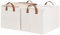 StorageWorks Fabric Storage Boxes for Shelves, Large Closet Baskets with Metal Frame, Wardrobe Storage Bins for Organising, Bedroom Clothing Boxes and Bins with Handles, Natural Color, 2-Pack