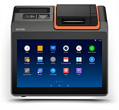 Sunmi T2 Mini L1323 11,6 Zoll Epos Kassen-System Android basierte Software komplett für Takeaways Restuarants Cafes Pubs Clubs Dessert Bars Shisha Bars Küche Drucker