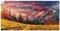 ARTland Wanddeko Wandtattoo selbstklebende Vinylfolie 100x50 cm Querformat Landschaft Berge Alpen Natur Wald Sonnenuntergang U1RI