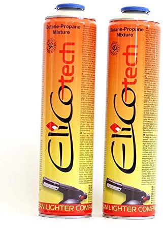 2x 600ml ELICO Universal Gaskartusche f. Camping Gaskocher Unkrautbrenner Gasbrenner Propan Butan 7/16 Eurogewinde