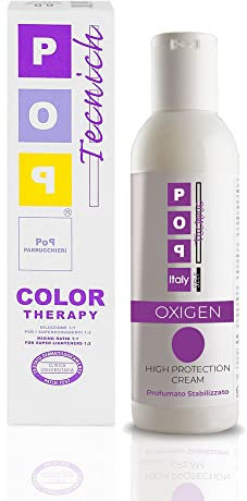 Pop Italy Color Therapy Tinta per Capelli Permanente Professionale in Crema - Copertura 100% Capelli Bianchi - Dermatologicamente Testata - 100 ml - Colore (5/60 Rosso Viola + Ossigeno 10 vol. 150 ml)