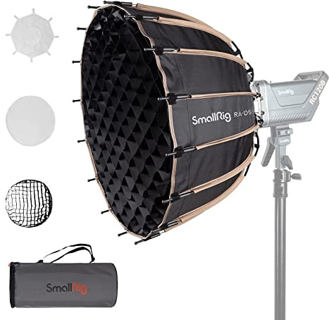 SmallRig Softbox parabólico de liberación rápida, caja de luz parabólica, compatible con SmallRig RC 120D/RC 120B/RC 220D/RC220B y otras luces de montaje Bowens (21.6 pulgadas)-3585