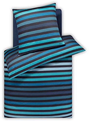 JOOP! Mako-Satin-Bettwäsche-Garnitur Tone Farbe Ocean Größe 240x220+2x80x80