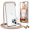 UYMO Funda con Cuerda para iPhone 14 Pro 6,1, Ajustable Collar Correa de Carcasa con Cordón, Case con Colgante Correa de Cuello Cadena, Arcoíris