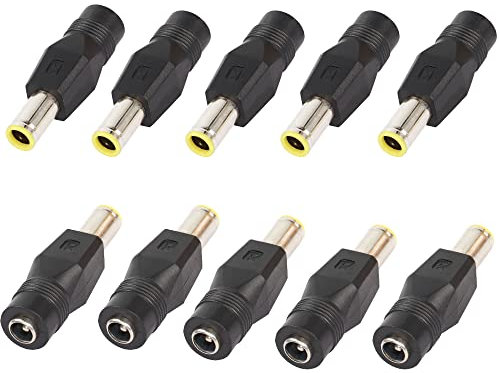 PNGKNYOCN DC Power Plug Adapter, DC 8 mm Stecker auf DC 5,5 mm x 2,1 mm Buchse für die Übertragung zwischen Geräten mit 8 mm und 5,5 x 2,1 mm Anschlüssen (10-Pack)