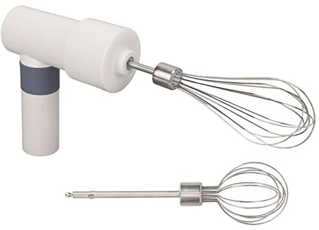 Warm White Electric Hand Mixer, Stainless Steel Hand Mixer, Cordless Kitchen Eggbeater with 2 Stir Rods, Handheld Milk Frother for Making Coffee, Latte, Hot Chocolate (Shipped with Battery)