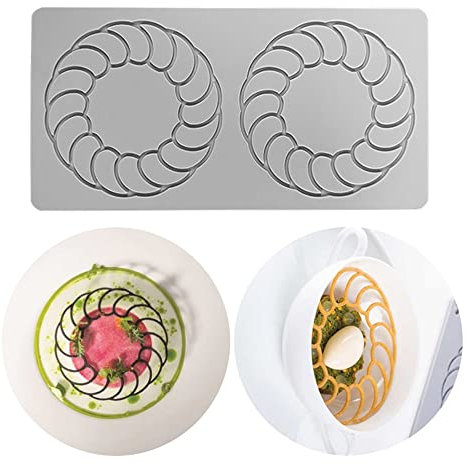 Gâteau Dentelle Moule, Silicone Dentelle Fondant Moules, Sucre Artisanat Impression Moule Gâteau Comestible Cuisine Moléculaire Décoration, 2 Trous Cercle