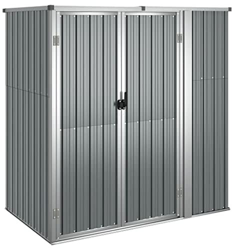 vidaXL Capanno per Attrezzi Grigio 161x89x161 cm Acciaio Zincato