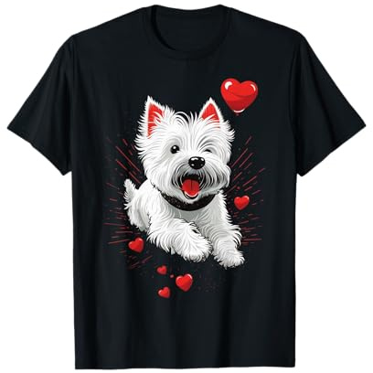 Westie Love Heart on West Highland White Terrier Lover T-Shirt