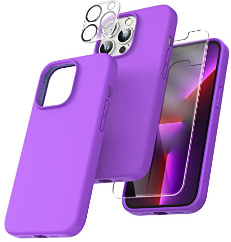 TOCOL für iPhone 13 Pro Max Hülle Silikon, Stoßfest Anti-Rutsch Anti-Fingerabdruck Kratzfest Handyhülle für iPhone 13 Pro Max Case, Lila