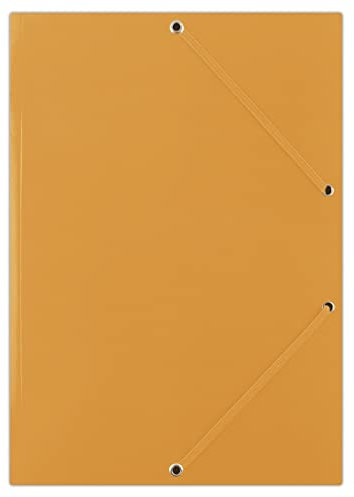 DONAU FEP12G Premium Eckspanner-Mappe A4 aus Starkem Karton/Pappe mit 2 Gummizügen| 50er Pack/ 50 Stück, Farbe: Orange | ideal für Büro und Schule| Grünen Punkt