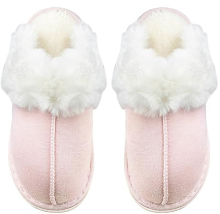 Milaloko Delle Donne Soffici Pantofole di Inverno Slip On Memory Foam Pantofole Della Camera da Letto Antiscivolo Caldo Scarpe Della Casa Interna All'aperto, Rosa, 38-39