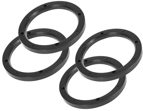Partuto 4 Pcs 6.5 Inch Universal Speaker Spacer Adapter - Plastic Black