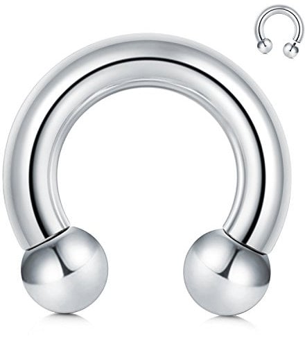 FECTAS PA Ring Prince Albert Piercing Hufeisen mit Innengewinde 4G 16mm Chirurgenstahl Körperschmuck für Männer Frauen