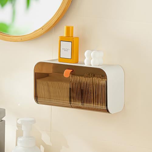 MORNITE Pad-Halter für Badezimmer, Damenbinden-Organizer, weibliche Tampons, Aufbewahrung, Tag über Nacht, Wattepad-Halter, Braun