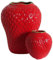 BURLOE Erdbeer Dekorative Keramik Vase, Modern Strawberry Vasen Für Blumen Vintage Erdbeervase Wohnzimmer Küche Garten Büro Vase Deko Rot Decor,Rot,L