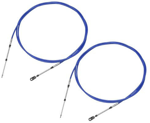 X AUTOHAUX 2 Pcs Marine Boat Throttle Shift Control Cable Blue for Yamaha
