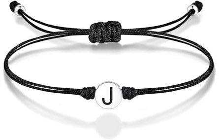 TINGN Geschenke für Frauen Herren - Initial Armbänder für Frauen, S925 Sterling Silber Anhänger Buchstabe J Initial Armbänder für Frauen Teenager Mädchen Paare Armbänder Geschenke für Freundin Frau