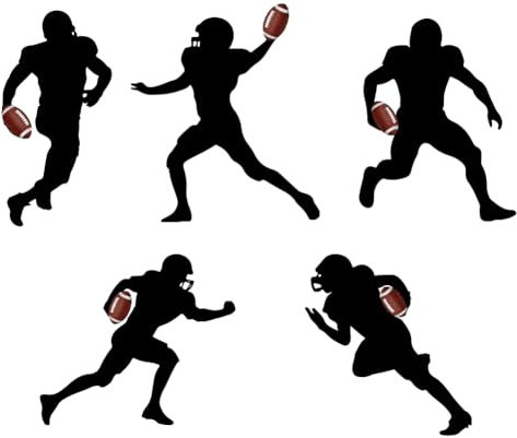SUPERDANT Wandaufkleber Mit American Football Silhouette Wandaufkleber Für Fitnessstudio Vinyl Wanddekoration Schwarze Tapete Für Schlafzimmer Heimdekoration Fußballgeschenke