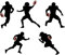 SUPERDANT Wandaufkleber Mit American Football Silhouette Wandaufkleber Für Fitnessstudio Vinyl Wanddekoration Schwarze Tapete Für Schlafzimmer Heimdekoration Fußballgeschenke
