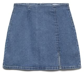 VERO MODA Damen VMNELLY HR Short Skirt DNM Mix NOOS Rock, Medium Blue Denim, 48