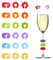 Styquenzer Glass Identifiers for Drinks, 18 PCS Wine Glass Charms for Drinks Silicone Wine Identifier Rings Creative Drink Markers for Glasses Personalised Glasses Wines Identifiers Charms Funny