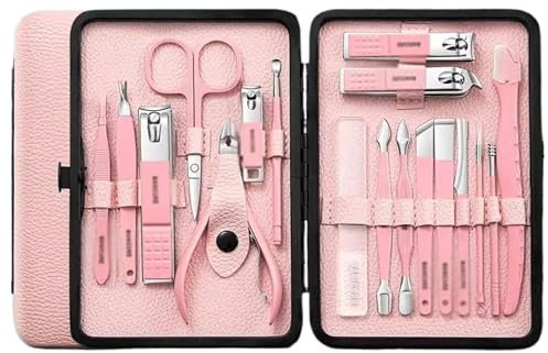 GLigeT Set Manucure Ensemble de Coupe-Ongles for Hommes Kit de Coupe-Ongles for la Maison Kit de rénovation for Les Pieds d'origine Ciseaux Pointus Kit manucure Pedicure(Pink)